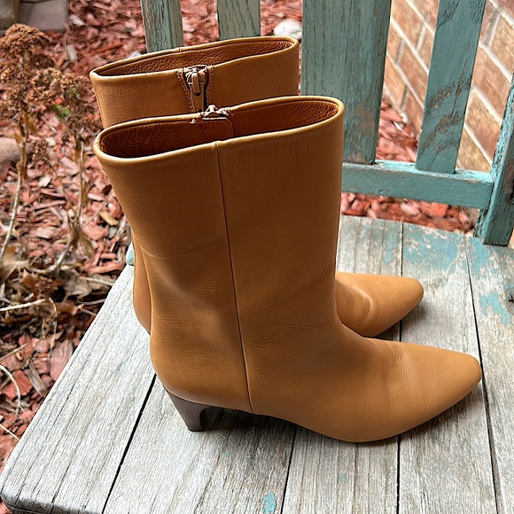 COCLICO Ladies EU 37 Camel Smooth Leather Heeled Boots - Picture 2 of 9